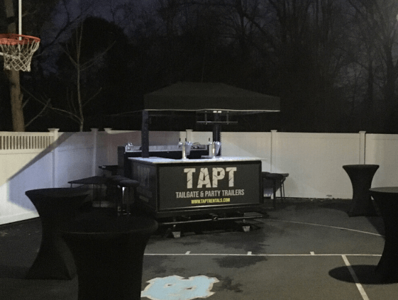 TAPT Bar Trailer for a house party pregaming the Superbowl in Wayne, New Jersey