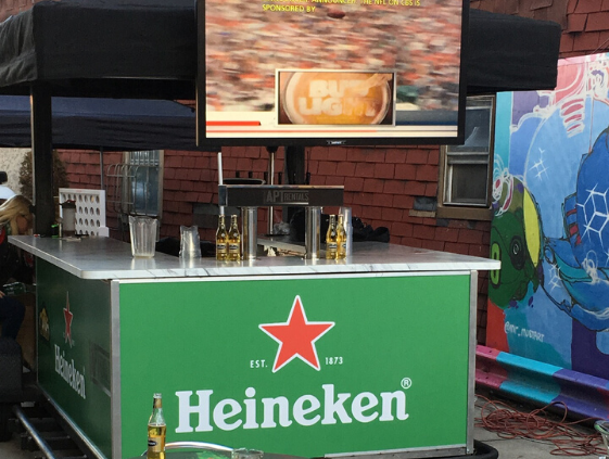 TAPT Bar Trailer rented by Heineken for a viewing party at Catas in Newark, New Jersey