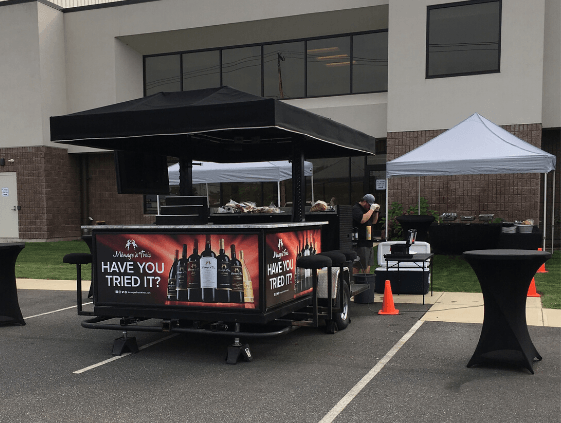 TAPT Bar Trailer service for employee hospitality event for Menage Trios