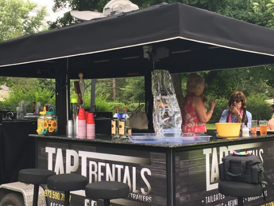 TAPT Bar Trailer and Ice Luge for a family bbq in Coltsneck, New Jersey