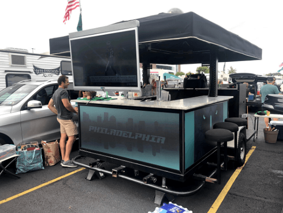 TAPT Bar Trailer rental and tailgate service for an Eagles game in Philadelphia