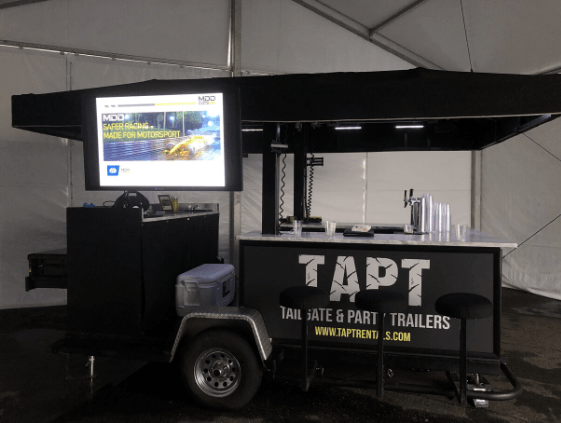 TAPT Bar tap trailer for Formula E safety briefing in Brooklyn. New York