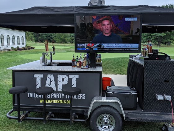 TAPT Mobile Bar Trailer rental for Thursday Night Football at Watchung Valley Country Club