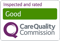 Care Quality Commission badge. Green