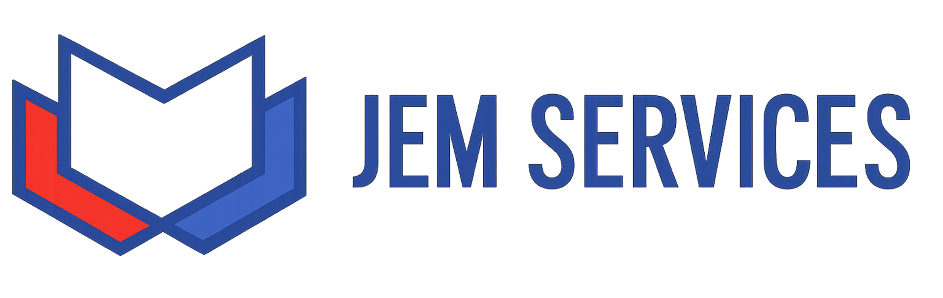 Logo for JEM Services: blue and red icon with text