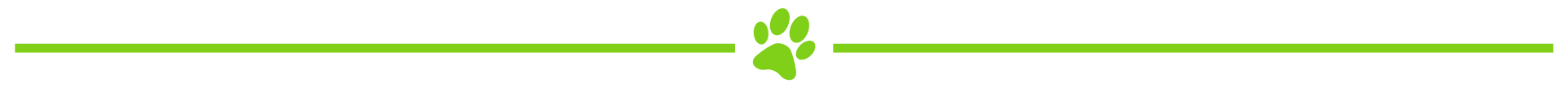 A green line with a green paw print icon
