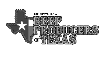 A black and white logo for beef producers of texas