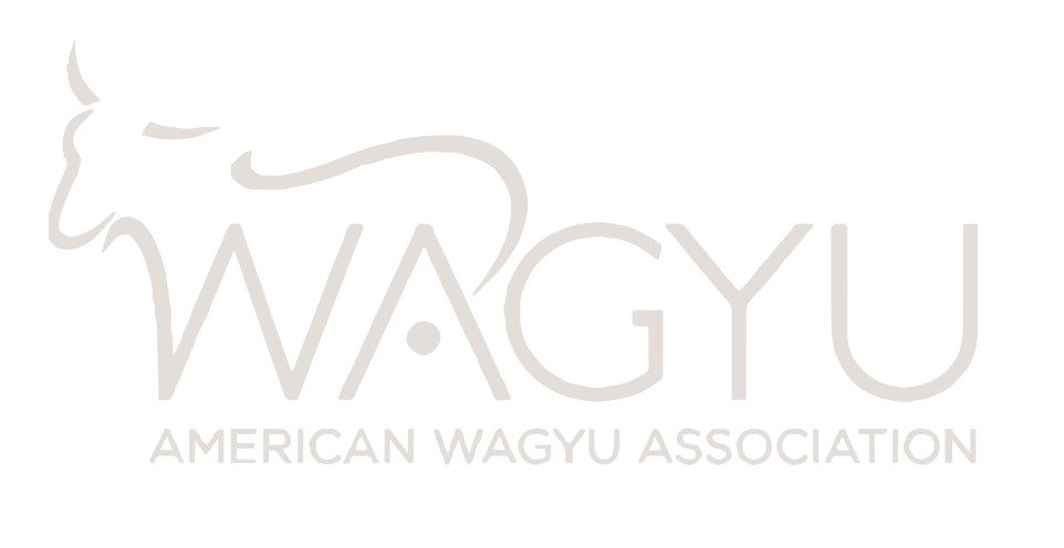 The logo for the american wagyu association has a cow on it.