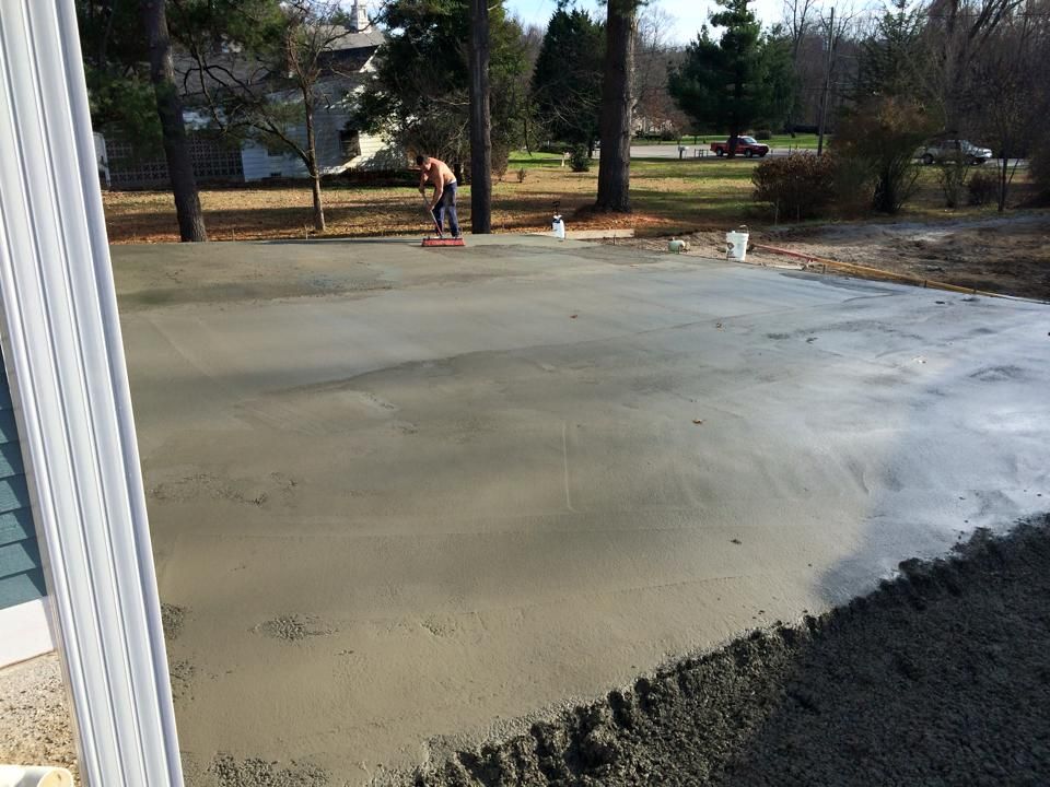 garage concrete pour