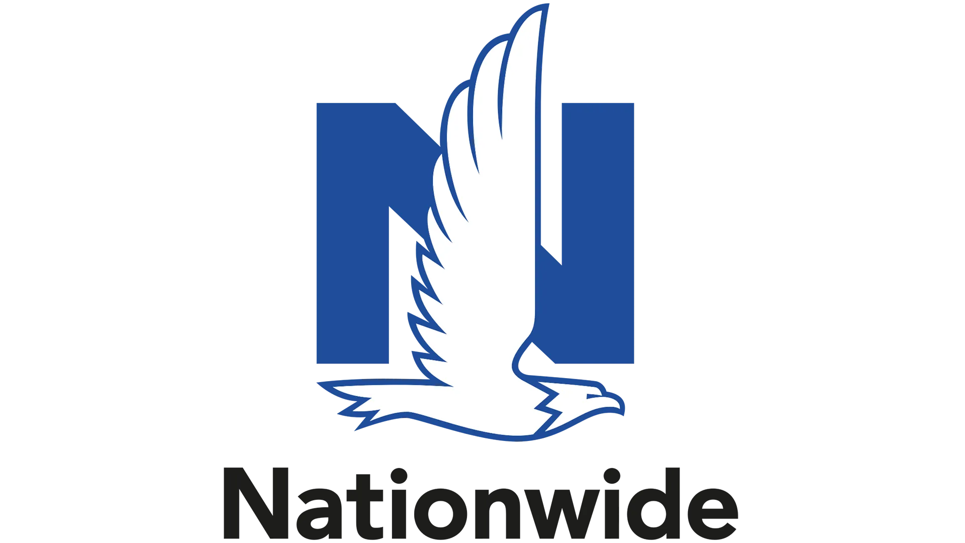 The logo for nationwide is a blue n with an eagle on it.