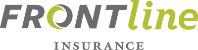 The frontline insurance logo is on a white background.