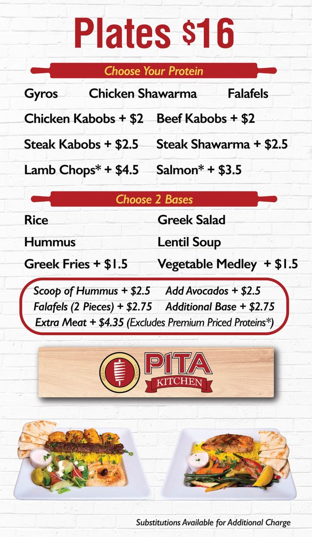 Pita menu deals