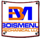 Logo for Boismenu Mechanical LLC featuring a blue and orange