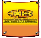 Logo for HB Design Custom Paint & Collision, featuring stylized