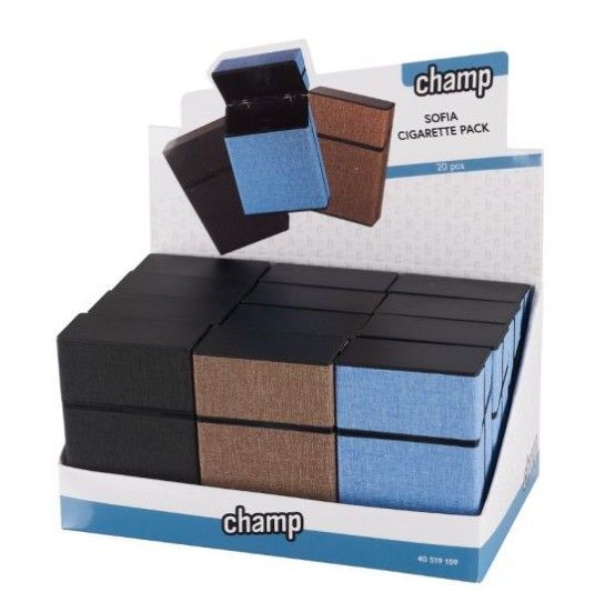 Een presentatie van pakjes sigaretten van het merk 