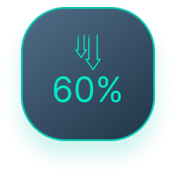 An icon that says 60 % with an arrow pointing down