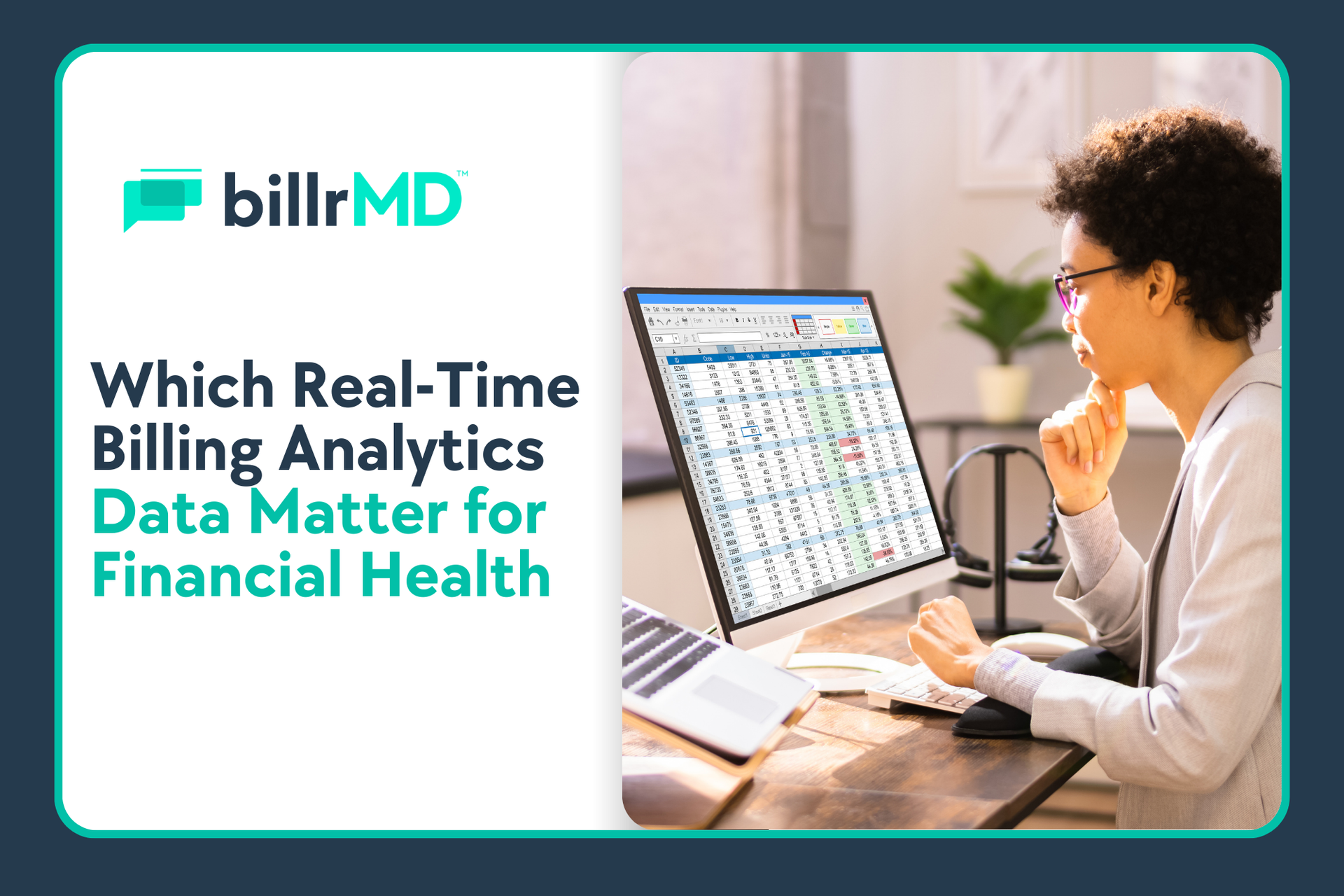 A practice manager browses through real-time billing analytics to find the most important data.
