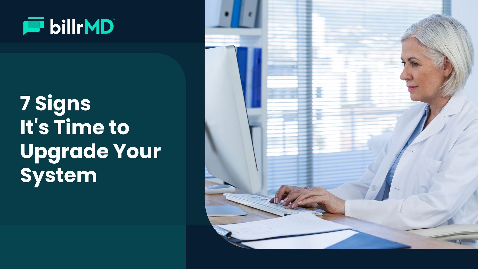 Focused female healthcare administrator using modern practice management software on her laptop, vie