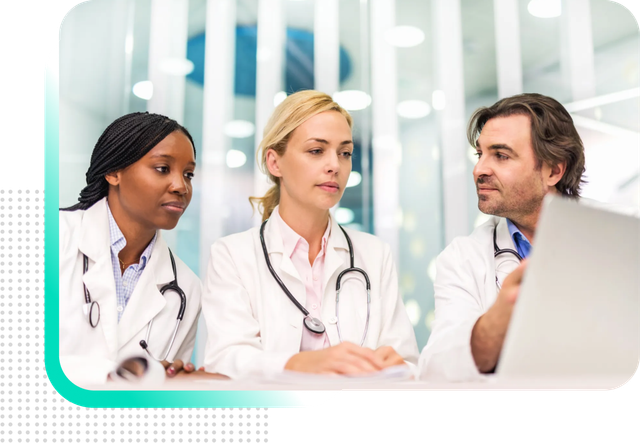 Three Doctors Talking about Patient Data