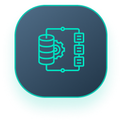 A blue icon with a gear and a cylinder on it