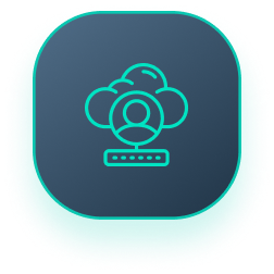 An icon of a person in a cloud with a password.