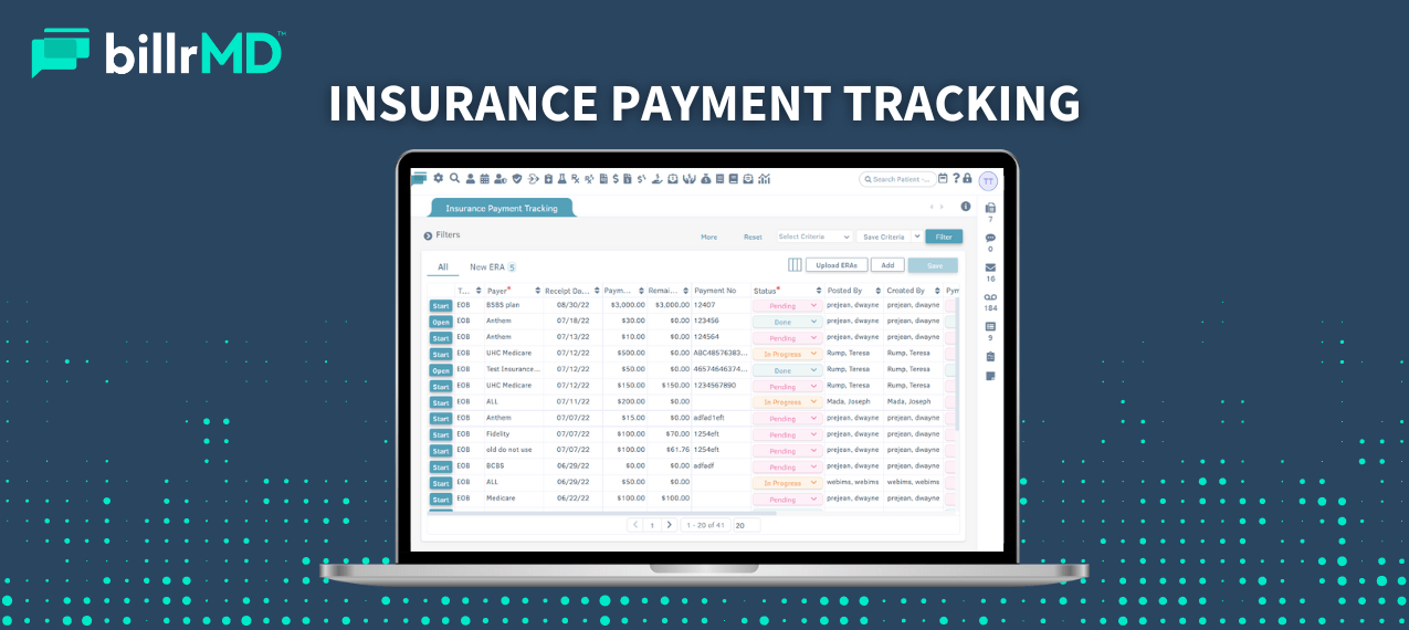 billrMD’s Insurance Payment Tracking Software