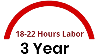 Red arc with text: 