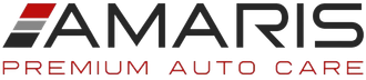 Logo for Amaris Premium Auto Care. The word "AMARIS" with colored lines above it and "PREMIUM AUTO CARE" below.