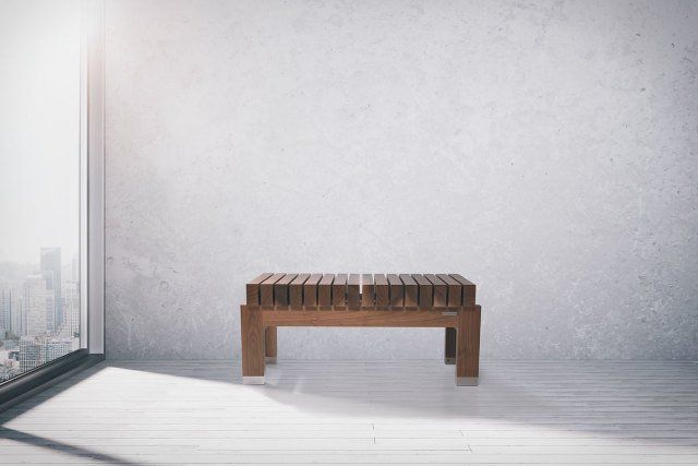 Die Heinisch - Bänke, benches, Bank mit Beleuchtung, bench with lighting, luxury, Möbelmanufaktur, Heinisch Manufactory, modern, customized, Nussbaumholz, walnuttree wood