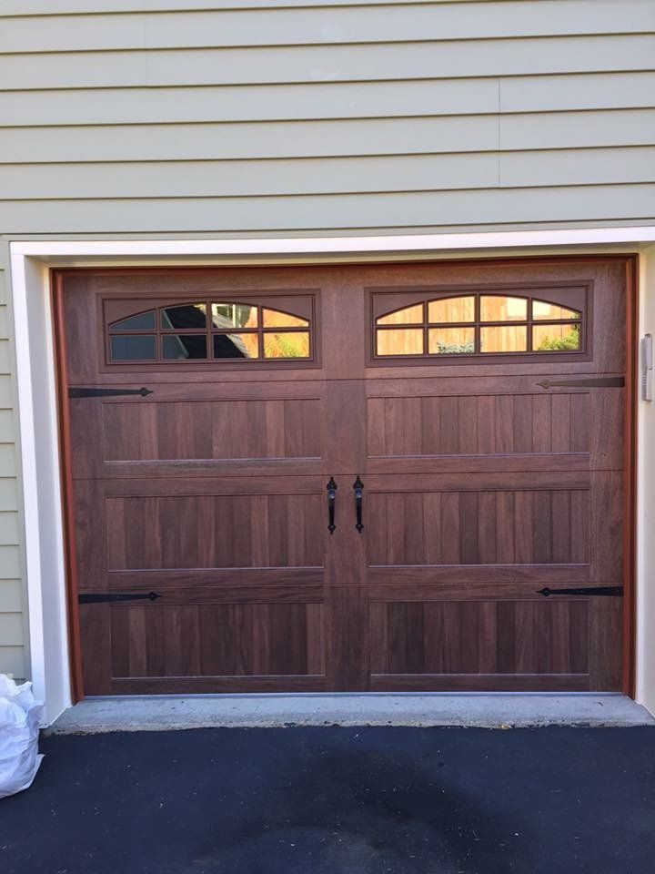 Wooden Garage Door Featuring Side Hinges