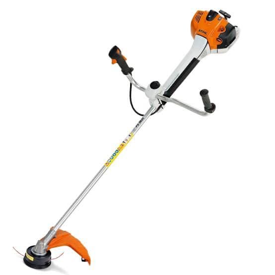 A Stihl Brush Cutter on a White Background — Coffs Chainsaw and Mower in Coffs Harbour, NSW