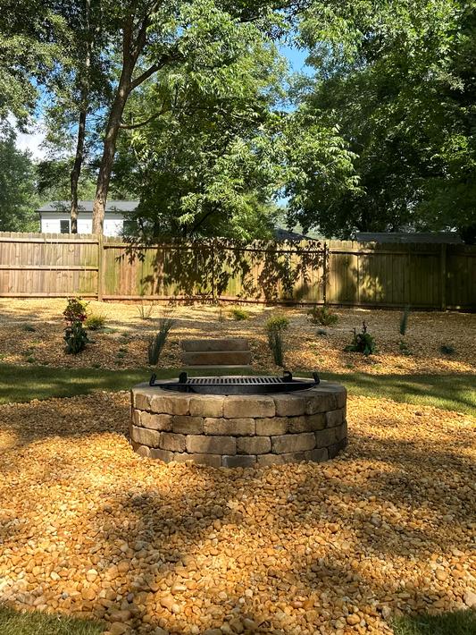 fire pit pebblestone backyard remodel for home