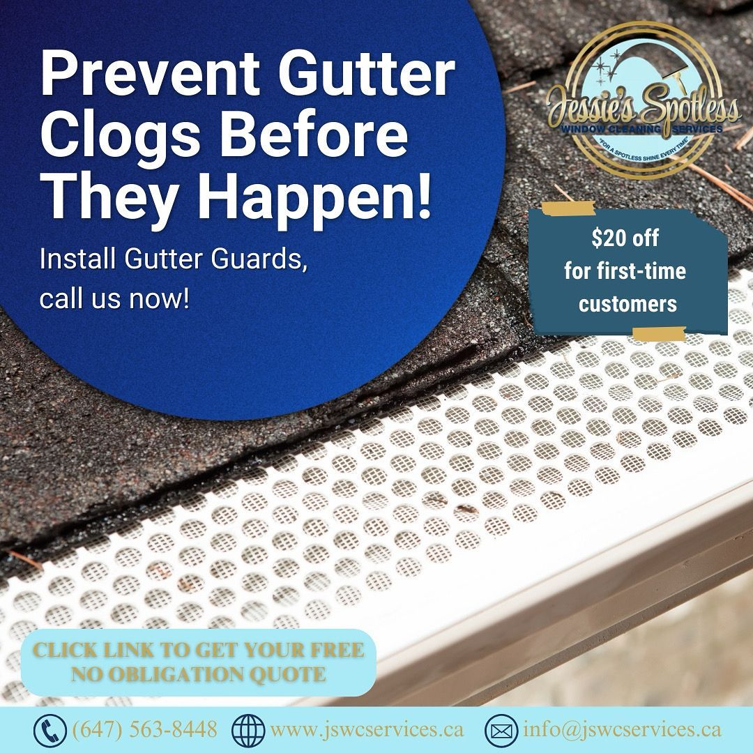 An advertisement for gutter guards that says prevent gutter clogs before they happen