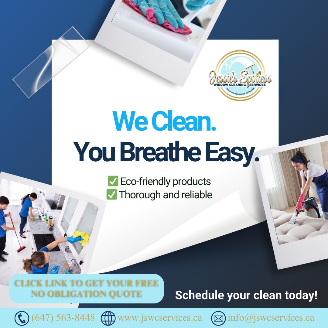 A poster that says we clean you breathe easy
