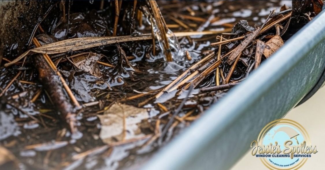 A close up of a bucket filled with dirt and water.