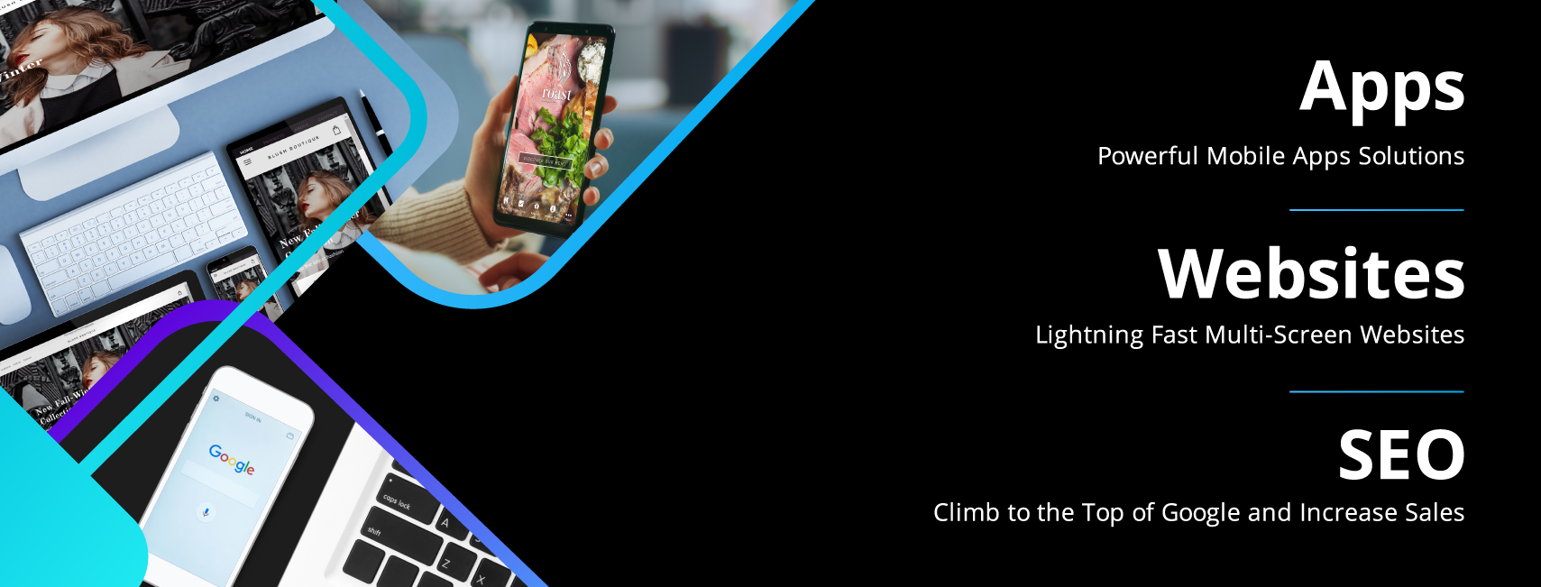Three computer monitors are displaying a website for a gym.