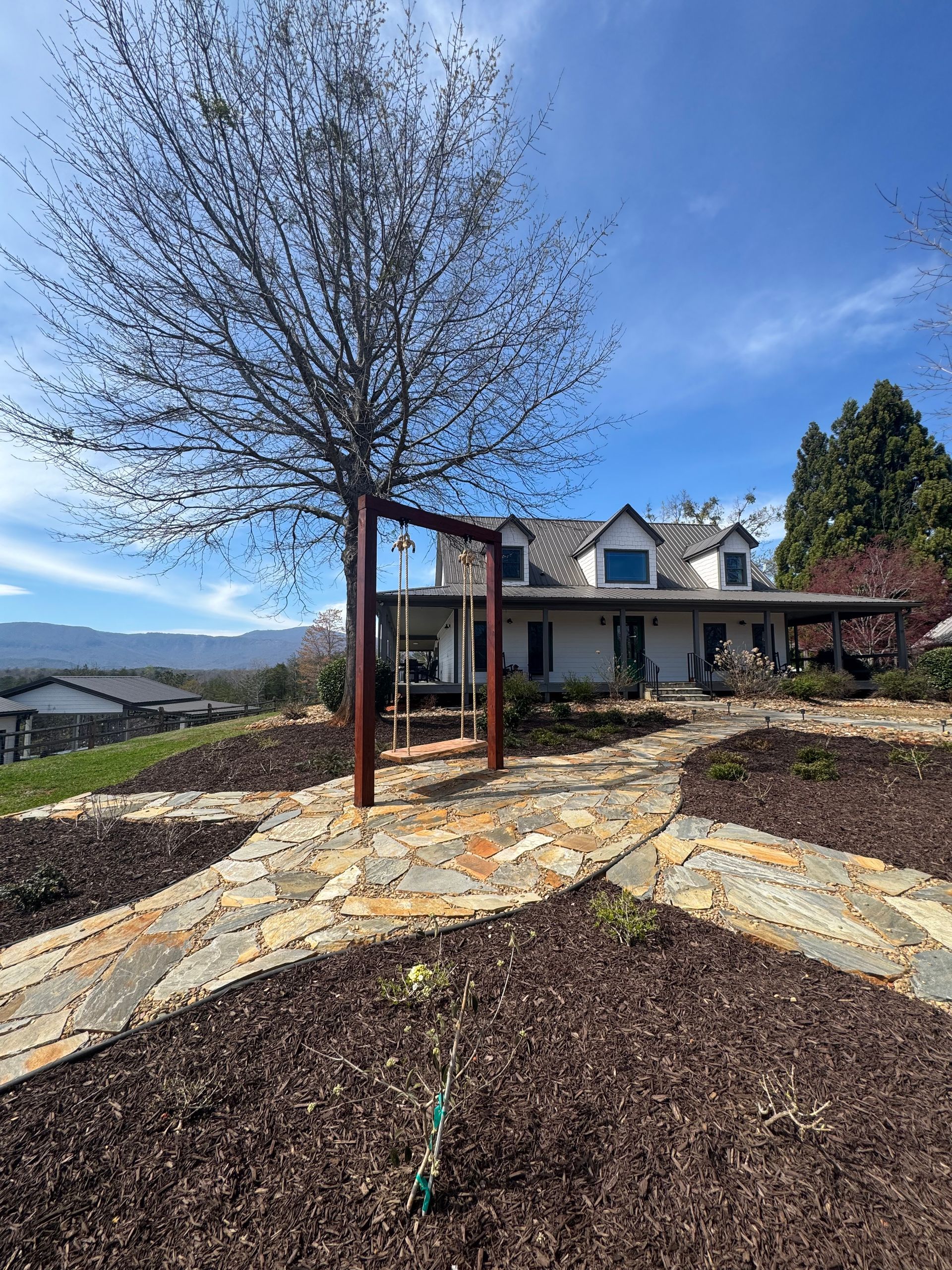 Hilltop House exterior at Serenity Ridge for wedding guest lodging in North Carolina