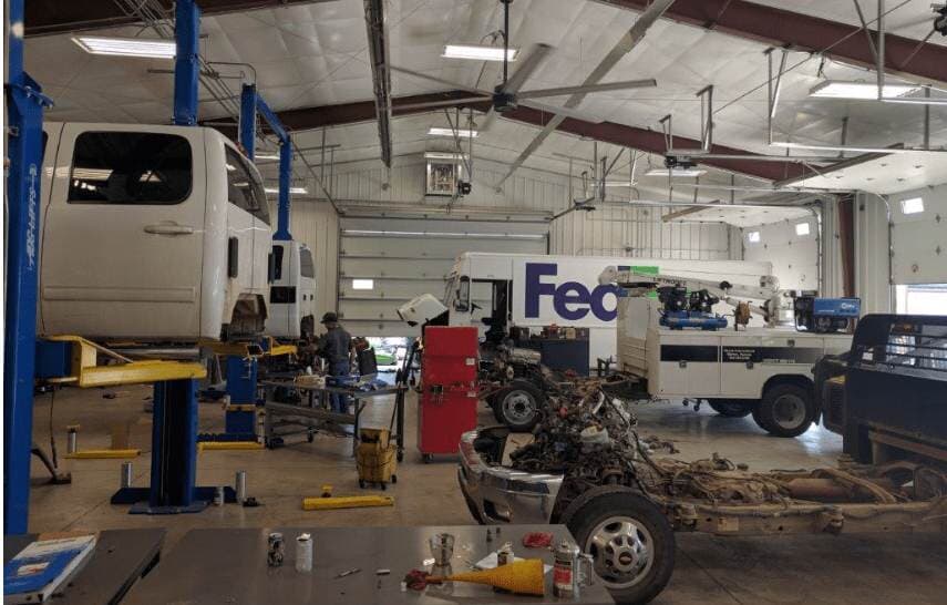 Central Plains Diesel & Repair shop interior in Salina,KS