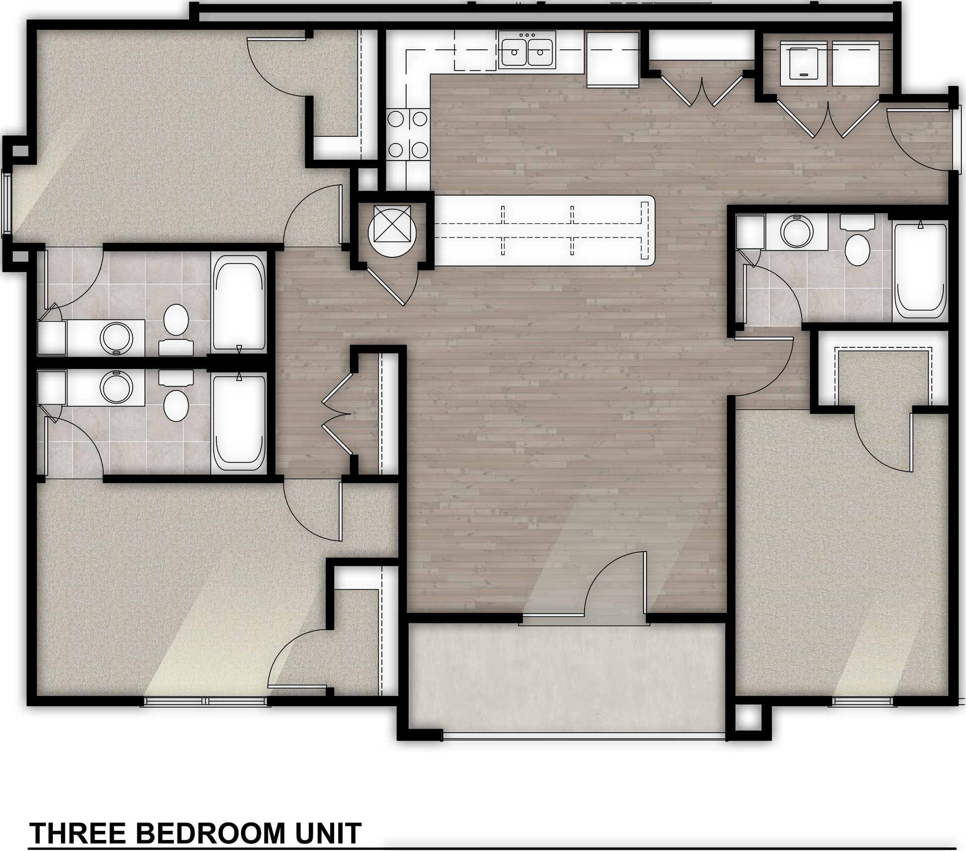 3 Bedroom floor plan