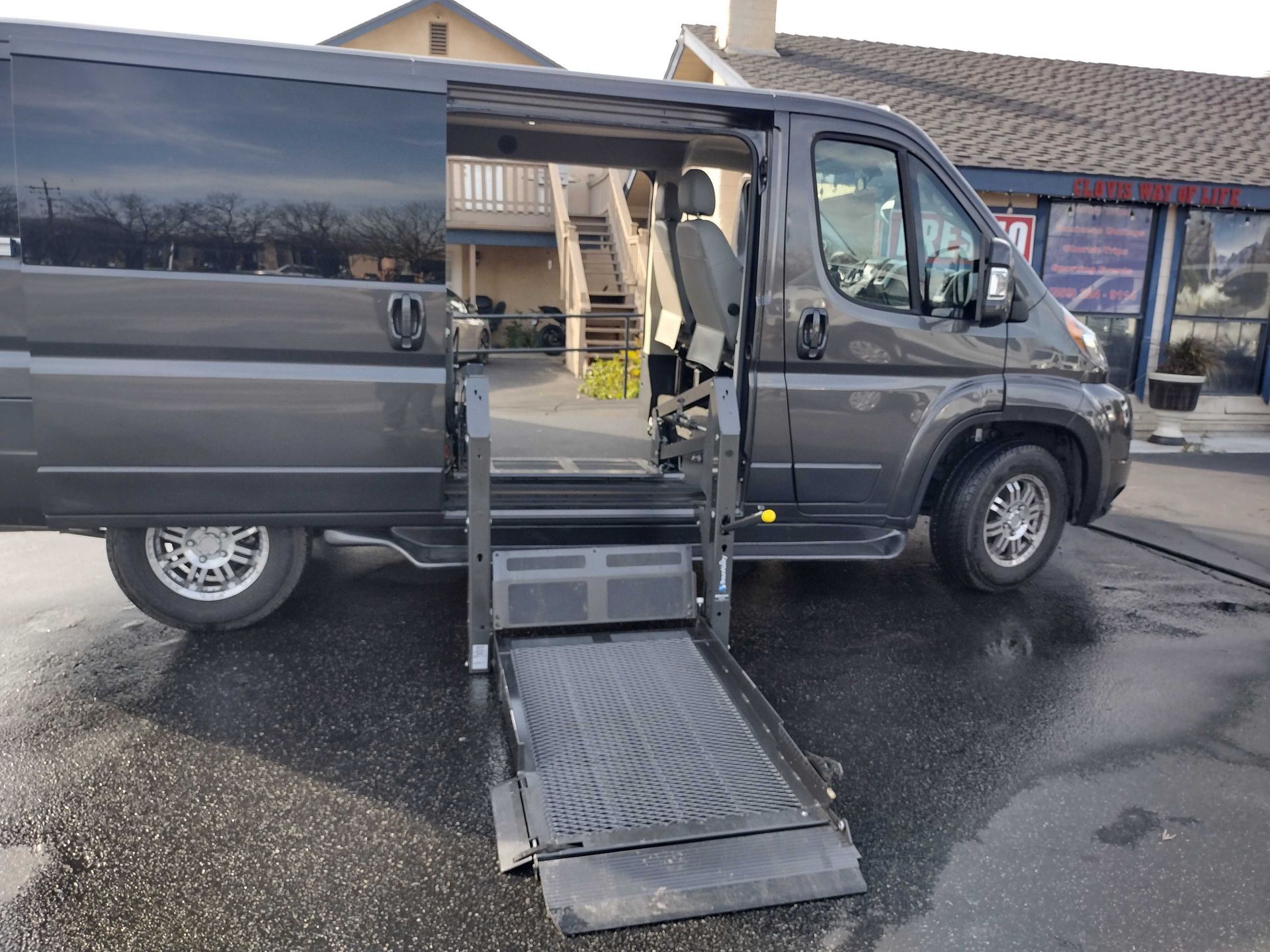 Big Gray Van With A Step Door Open — Clovis, CA — Fresno Van Rental