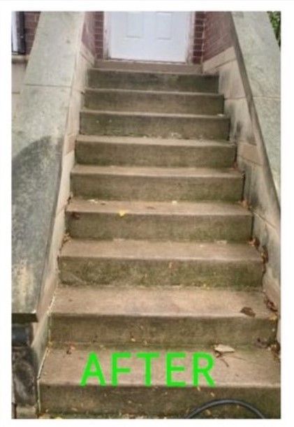 A picture of a set of stairs that have been cleaned.