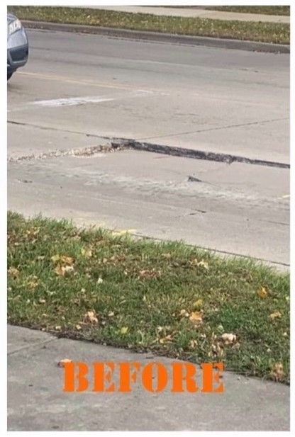 A picture of a sidewalk with the word before on it