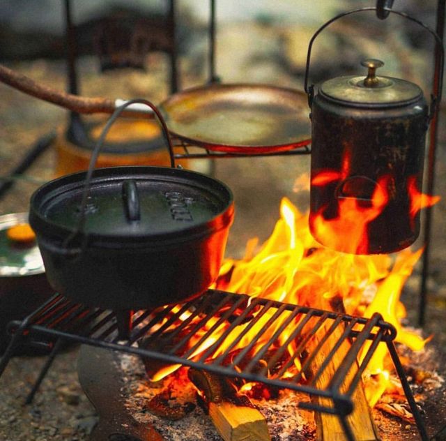 cowboy cooking equipment open fire