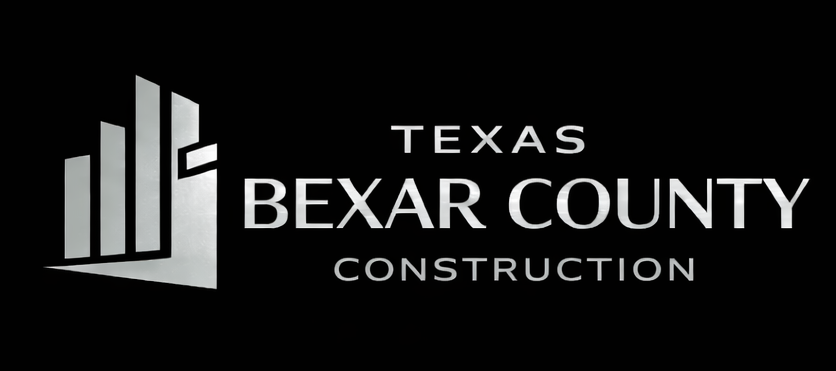 Logo for Texas Bexar County Construction: gold circle with text and tools, est. 2021.