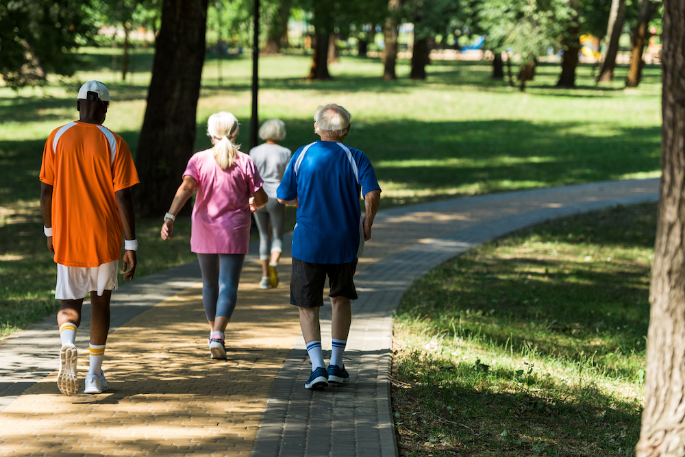 People walking at a park