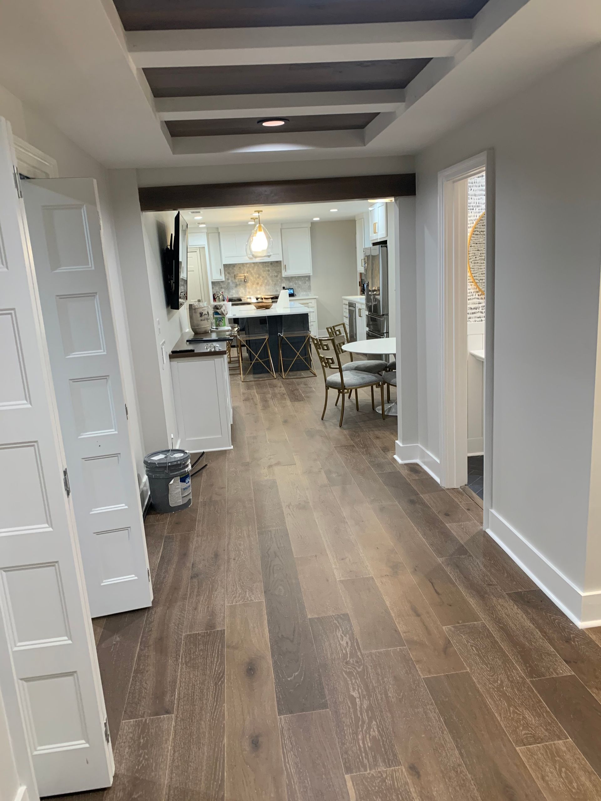 Office painted white with wood floors in Covington