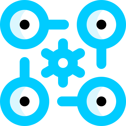 A blue icon with circles and a star in the middle