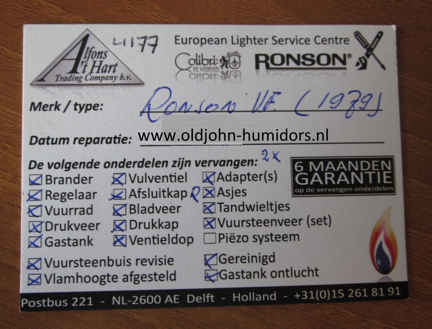 Ronson Premier Varaflame aansteker speciale arrow gravering, uit 1979, Professioneel  gereviseerd  verkoop door oldjohn-humidors.nl