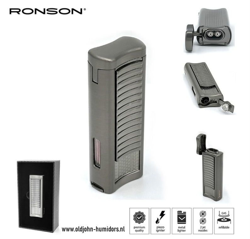 RO5:  Ronson Passat 2 x Jetflame  -Sigarenboor  -Gunmetal
