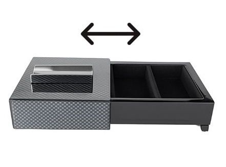 SAB19  Sigarenasbak van Zorr. Carbon uitvoering met ruimte voor knipper en aansteker. Old John Humidors